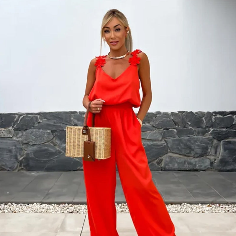 Indira™ l Sleeveless Wide Leg Jumpsuit