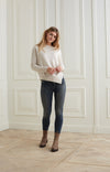 Trui met een asymmetrische onderkant en lange mouwen - Light Beige Melange