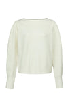 Trui met een boothals en lange mouwen - Wool White