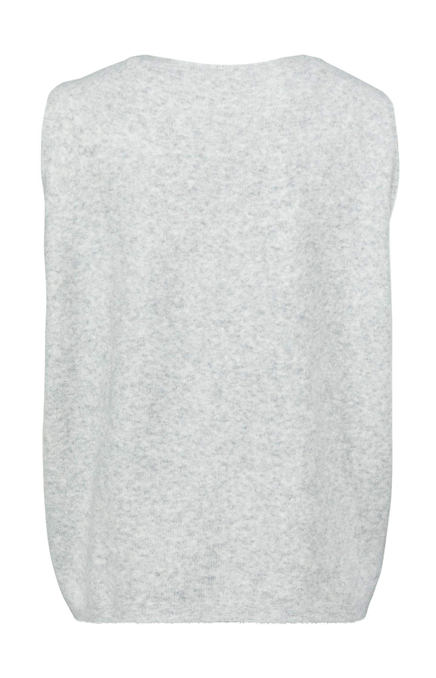 Mouwloze spencer met V-hals aan de voor- en achterkant - Light Grey Melange