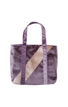 Velvet tas met hengsels, een trekkoord en magneetsluiting - Moonscape Purple