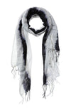 Wol mix sjaal met tie dye - Light Grey Melange